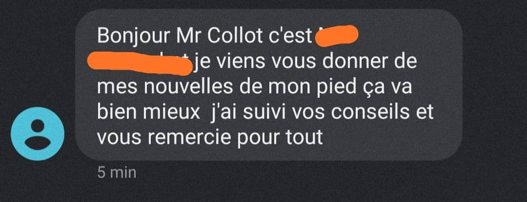 Un patient qui souffrait de douleurs au pied
