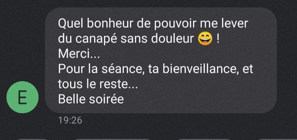 Témoignage d'un patient suite à une séance d'ostéothérapie