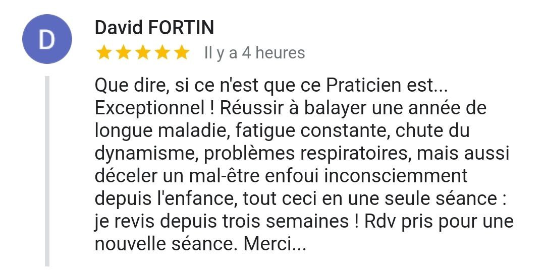 Témoignage de David qui est soulagé de ses douleurs suite à une longue maladie